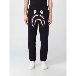 Bape Men Bape Cotton Jogging Pants With Contrast Logo And Elastic Waist